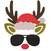 Christmas Reindeer Sunglass: Embroidery Design - FineryEmbroidery